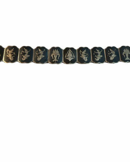 Antique Siam Sterling Bracelet Buddah Asian