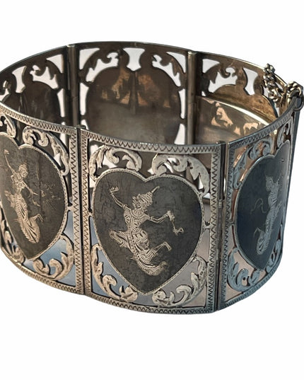 VTG sterling silver Siam Vintage Bangle bracelet