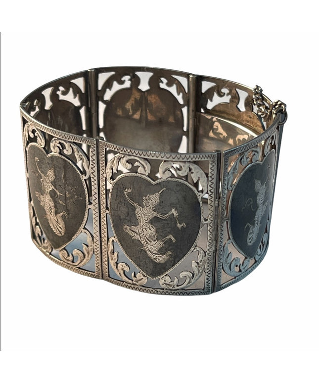 VTG sterling silver Siam Vintage Bangle bracelet
