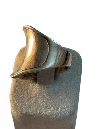 Charles Garnier Sterling 18k Cigar modernist ring