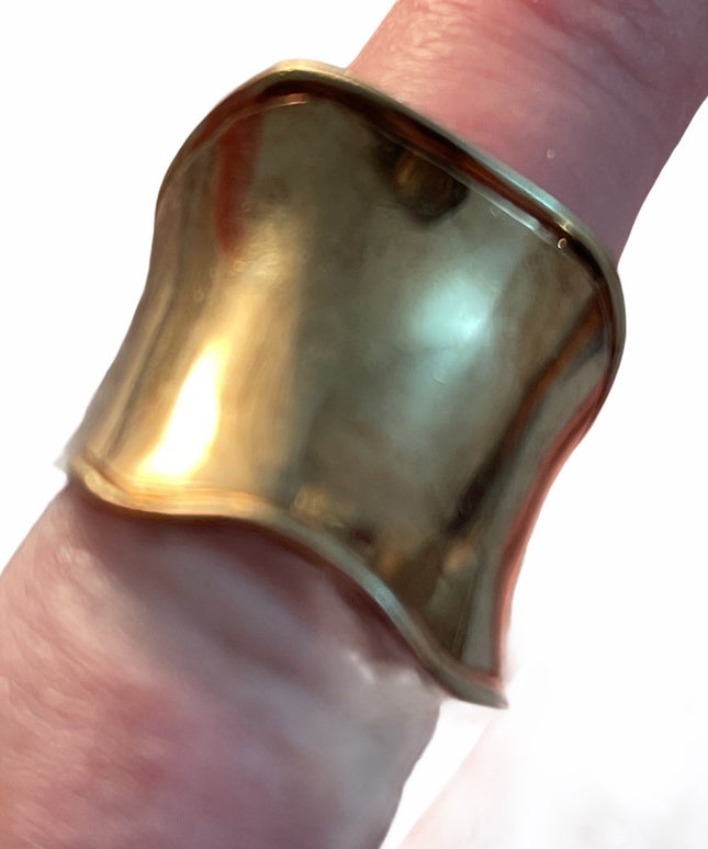 Charles Garnier Sterling 18k Cigar modernist ring