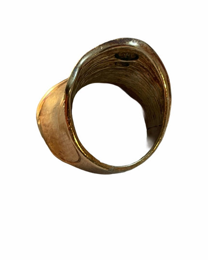 Charles Garnier Sterling 18k Cigar modernist ring