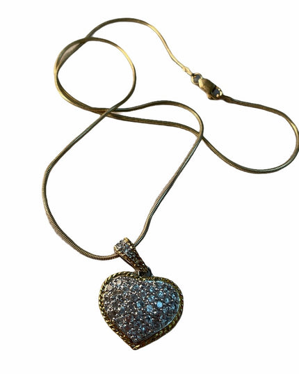 Sterling gold plated CZ rhinestone necklace