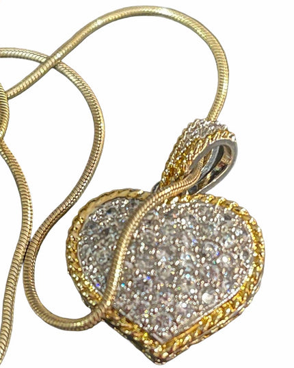Sterling gold plated CZ rhinestone necklace
