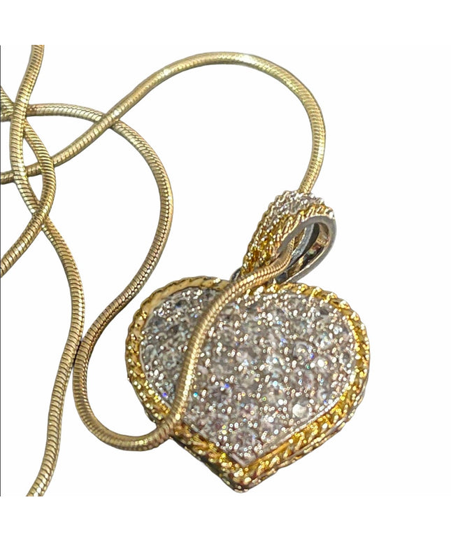 Sterling gold plated CZ rhinestone necklace