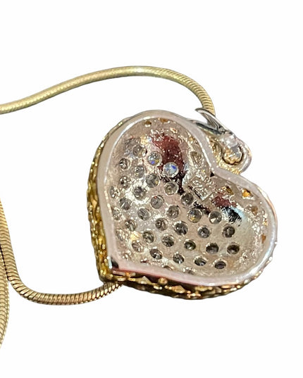 Sterling gold plated CZ rhinestone necklace