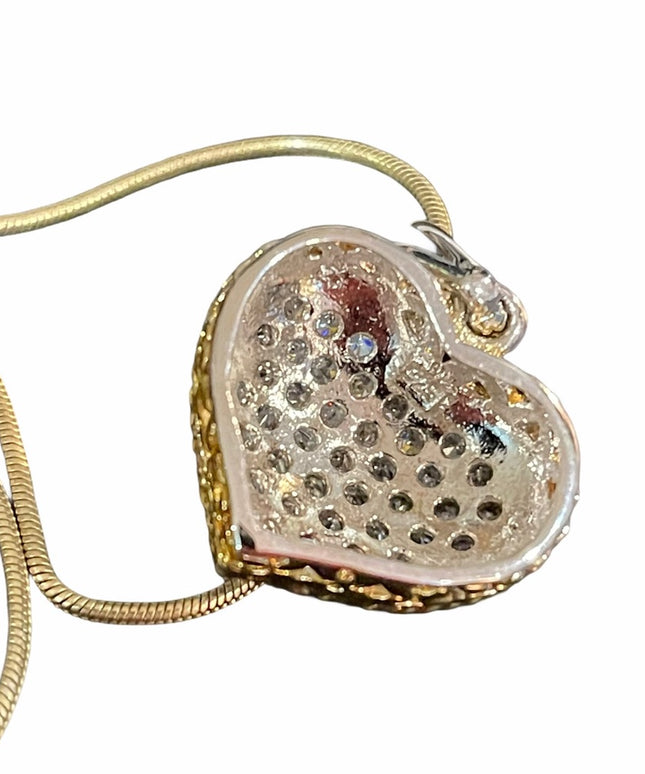 Sterling gold plated CZ rhinestone necklace