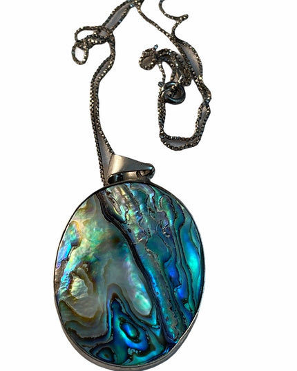 LG Sterling abalone Shell necklace