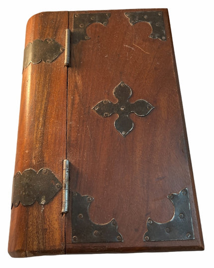 Victorian Bible box wood with brass accents