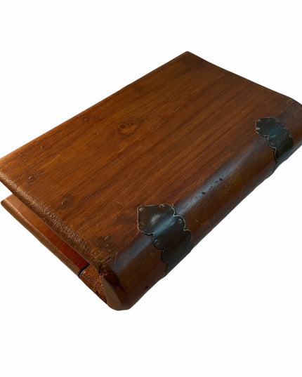 Victorian Bible box wood with brass accents