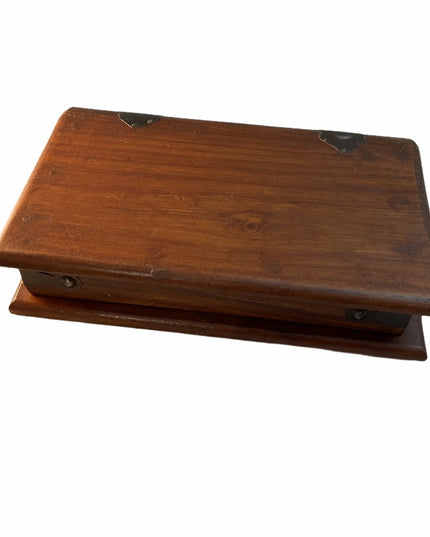 Victorian Bible box wood with brass accents