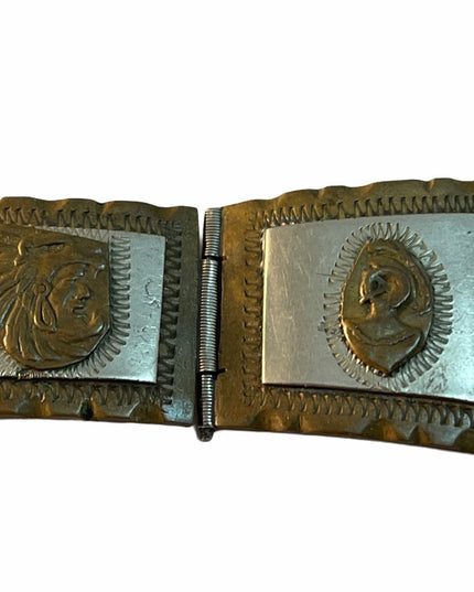 Vintage sterling silver Mayan Aztec Mex Bracelet