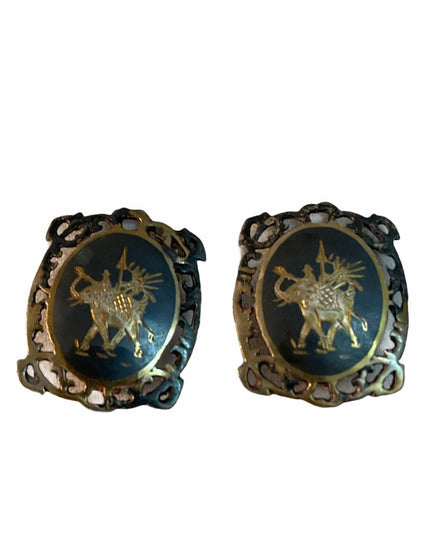 Vintage Siam Sterling clip on earrings C1930s
