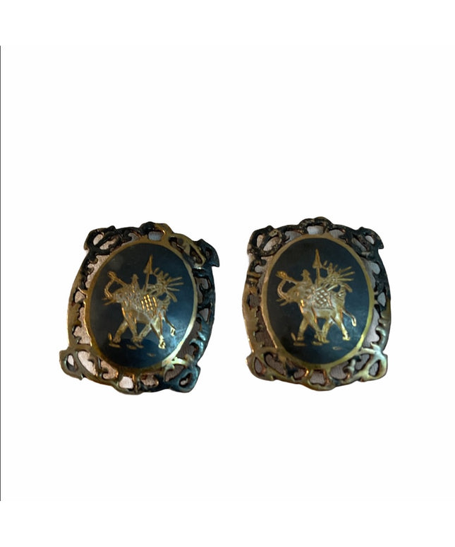 Vintage Siam Sterling clip on earrings C1930s