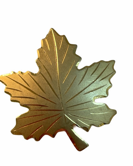 VTG c1970s Sterling GF Maple Leaf Brooch
