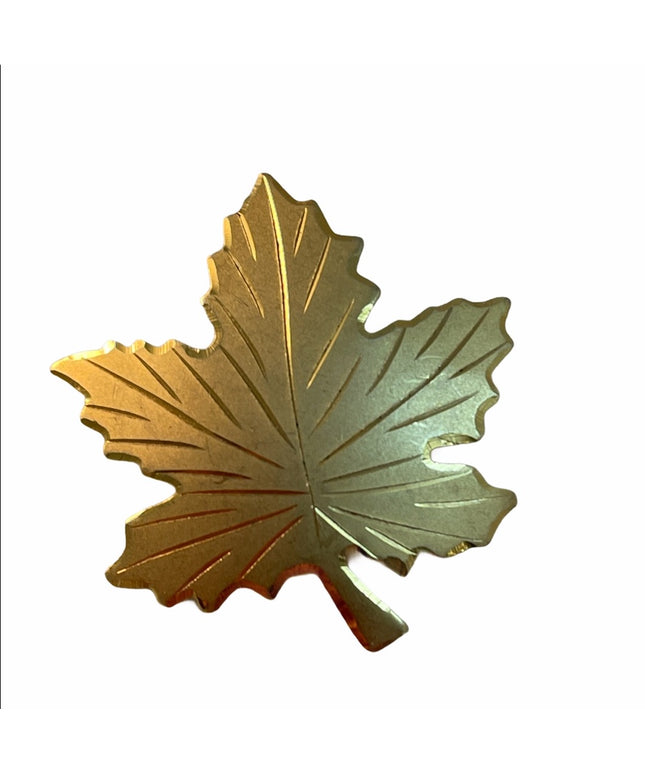 VTG c1970s Sterling GF Maple Leaf Brooch