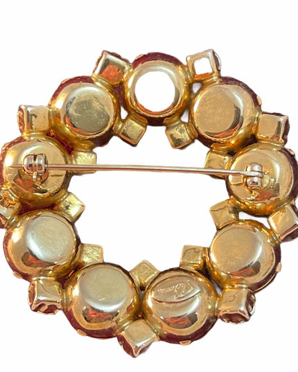 Vtg c1950s Sherman Crystal AB brooch