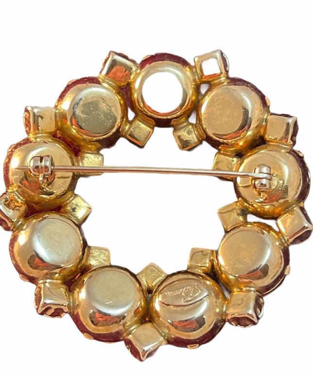 Vtg c1950s Sherman Crystal AB brooch