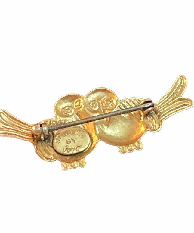 VTG Sterling silver Coro love bird brooch