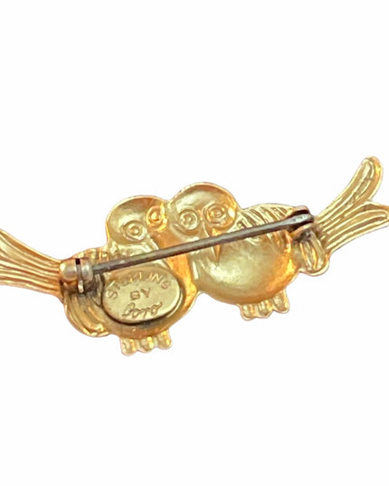 VTG Sterling silver Coro love bird brooch