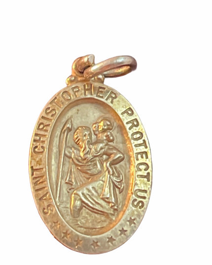 Sterling silver St Chrostopher religious pendant