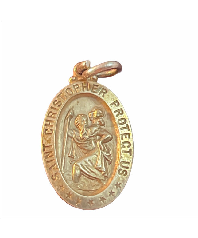 Sterling silver St Chrostopher religious pendant