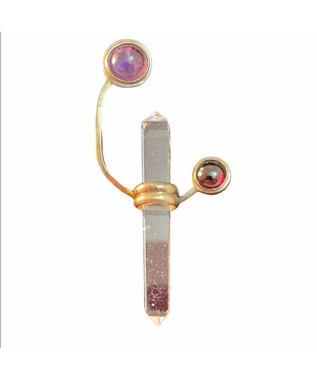 VTG c1980s Handmade crystal pendant amethyst