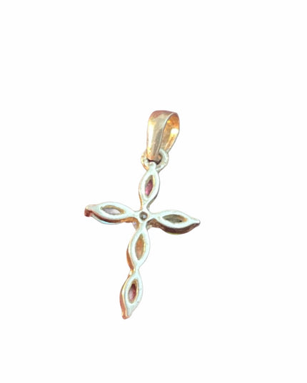 Sterling silver multi gemstone Cross pendant
