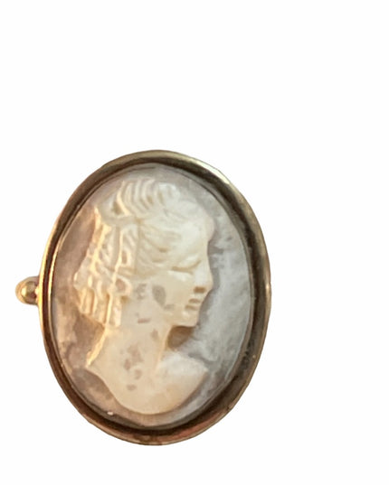 VTG Oxidized sterling silver Cameo ring
