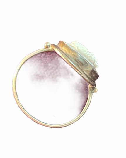 VTG Oxidized sterling silver Cameo ring