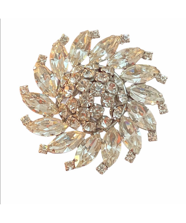 Stunning VTG c1950s Crystal unmarked brooch