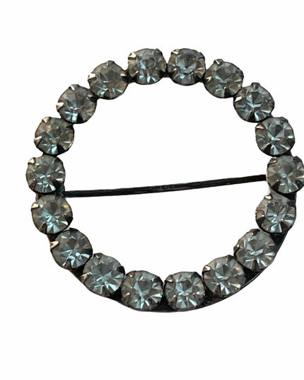 VTG sterling silver Anthony clear crystal brooch