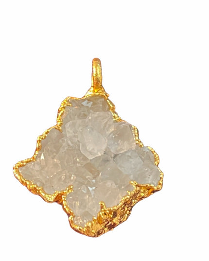 Handmade Druzy gold plated pendant