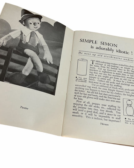 Vintage c1940s Toy pattern book sewing dolls