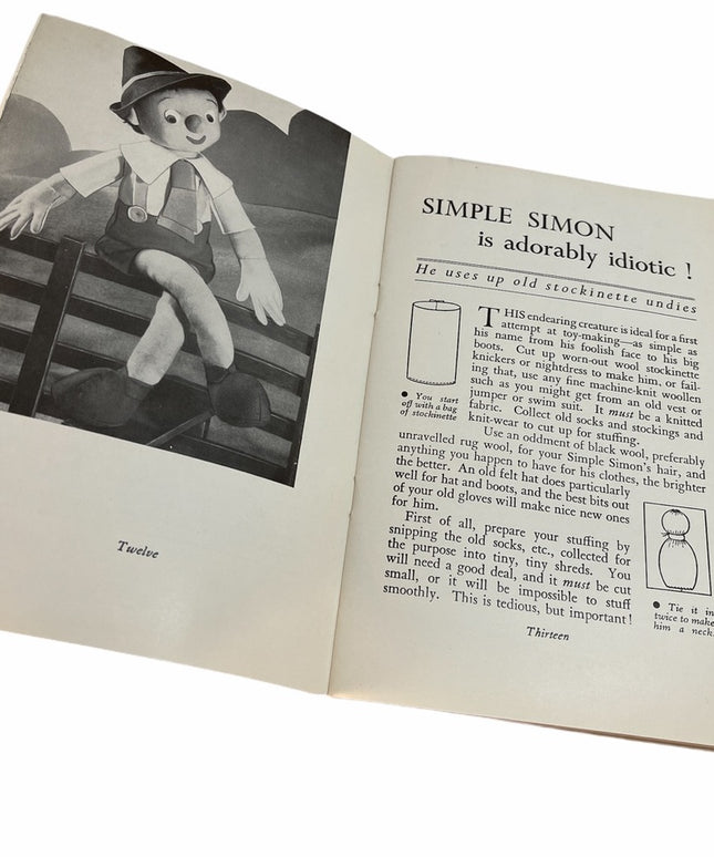 Vintage c1940s Toy pattern book sewing dolls