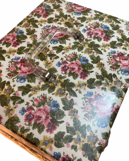 Vintage MC Fabric covered flower sewing box 🌺