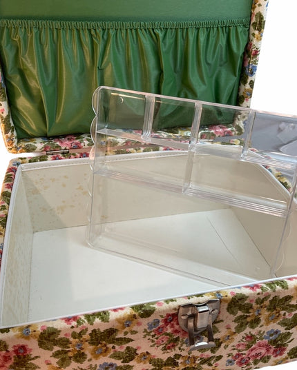 Vintage MC Fabric covered flower sewing box 🌺