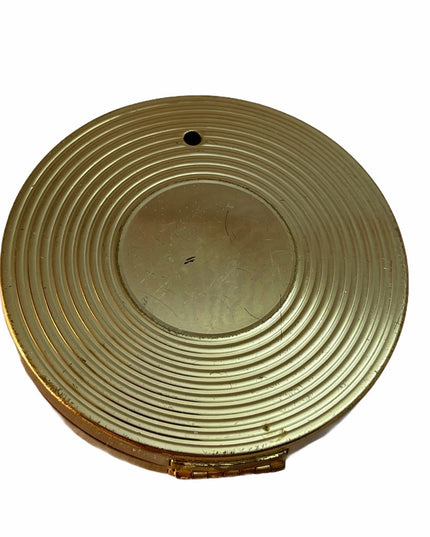 Vintage C1950s Cameo brass compact Powder case