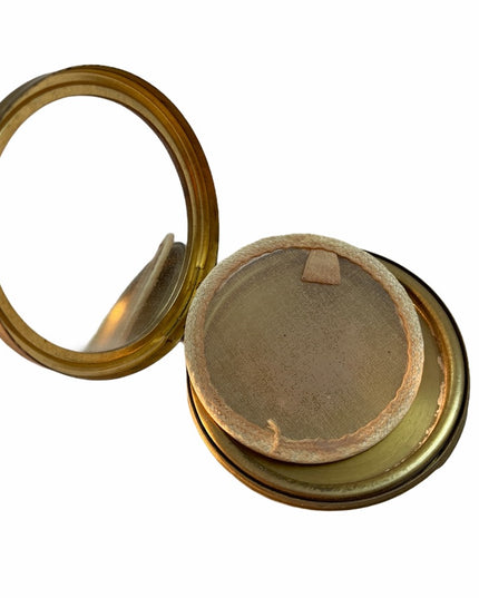 Vintage C1950s Cameo brass compact Powder case