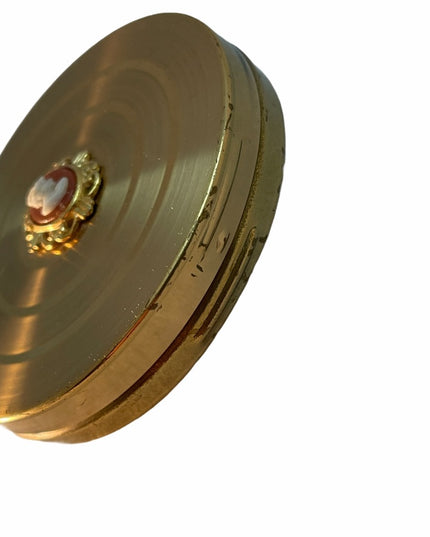 Vintage C1950s Cameo brass compact Powder case