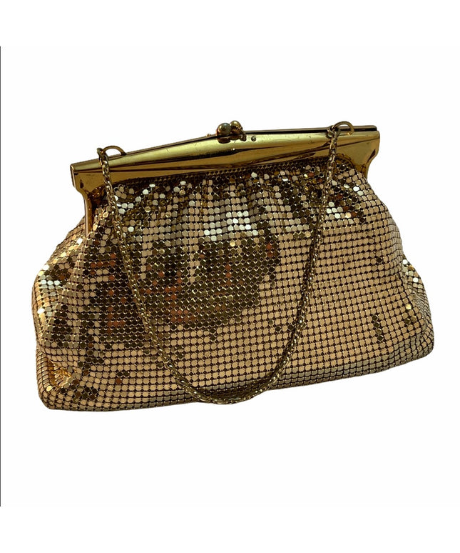 Vintage Gold metal mesh Whiting & Davis bag purse