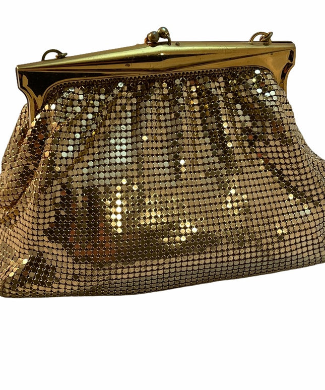 Vintage Gold metal mesh Whiting & Davis bag purse