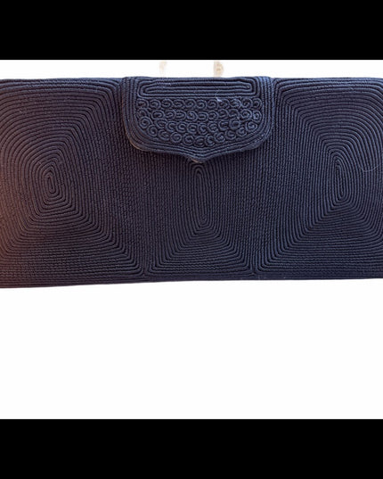Vintage c1940s Gold Seal Black fabric clutch