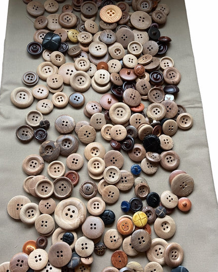 Vintage Wood button lot LOADS of awesome!
