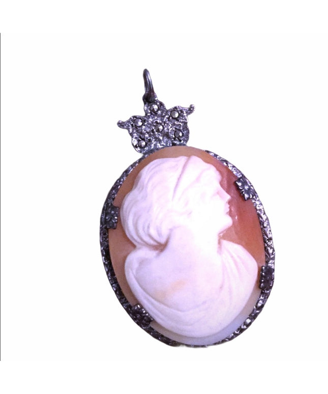 Antique sterling silver Shell Cameo Fancy