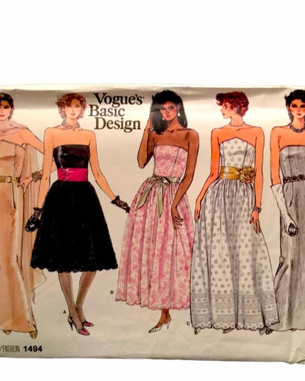 VTG Vogue party dress sewing pattern UNCUT