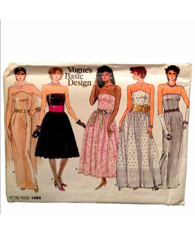 VTG Vogue party dress sewing pattern UNCUT