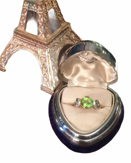 10k Gold diamond & Peridot ring w/appraisal