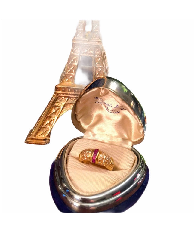 14k gold Diamond & Ruby wedding Band