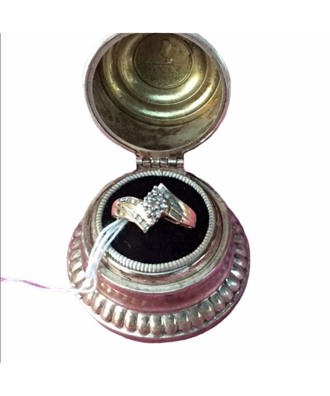 10k gold diamond cluster ring vintage